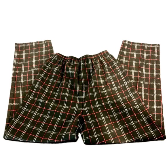 VINTAGE 90s Wool Blend Black Red Grey Plaid Academia Grandpa Pants Size 10/12 - Picture 10 of 10